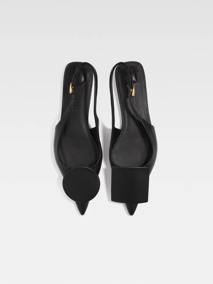 JACQUEMUS The Flat Duelo Slingbacks Black Women Shoes