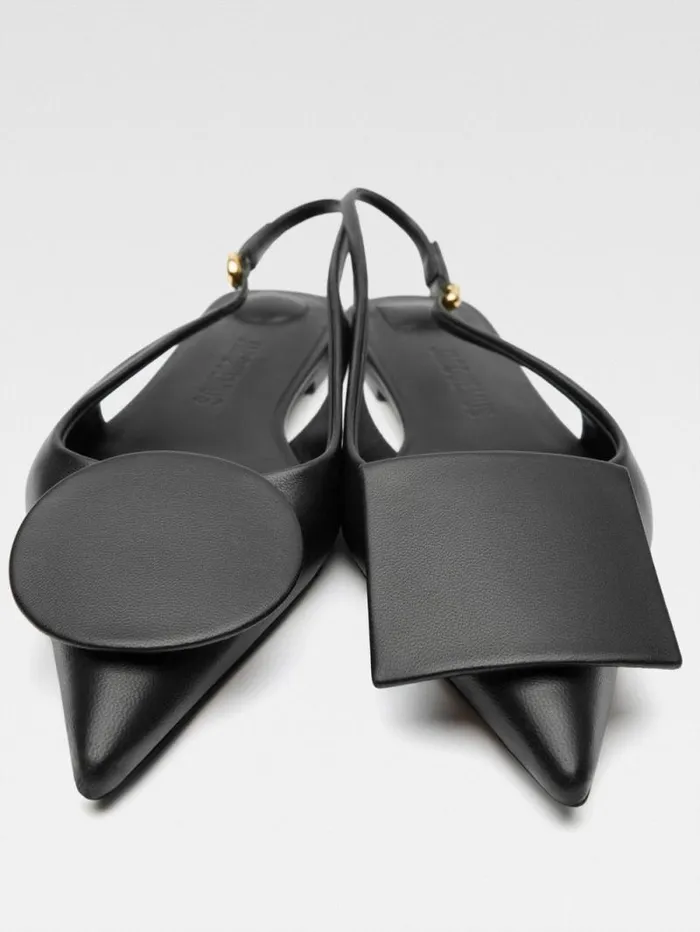JACQUEMUS The Flat Duelo Slingbacks Black Women Shoes