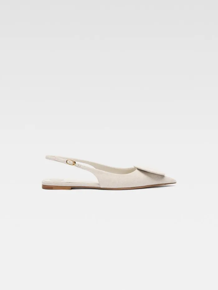 JACQUEMUS The Flat Duelo Slingbacks Light Greige Women Shoes