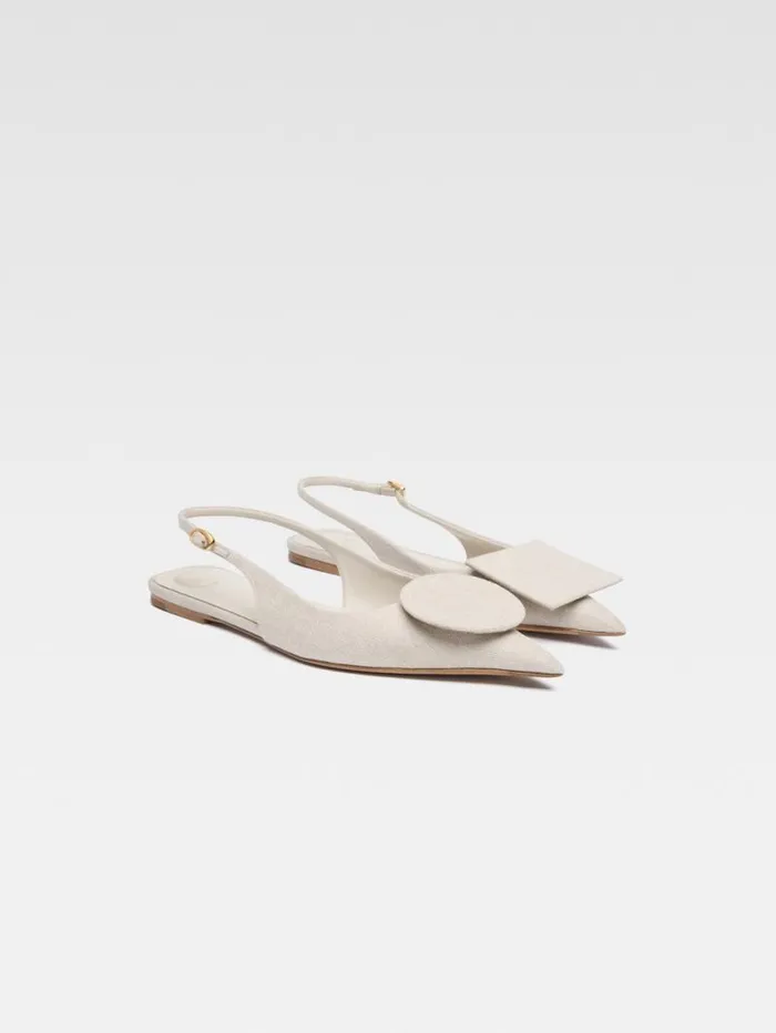 JACQUEMUS The Flat Duelo Slingbacks Light Greige Women Shoes JACQUEMUS The Flat Duelo Slingbacks Light Greige Women Shoes