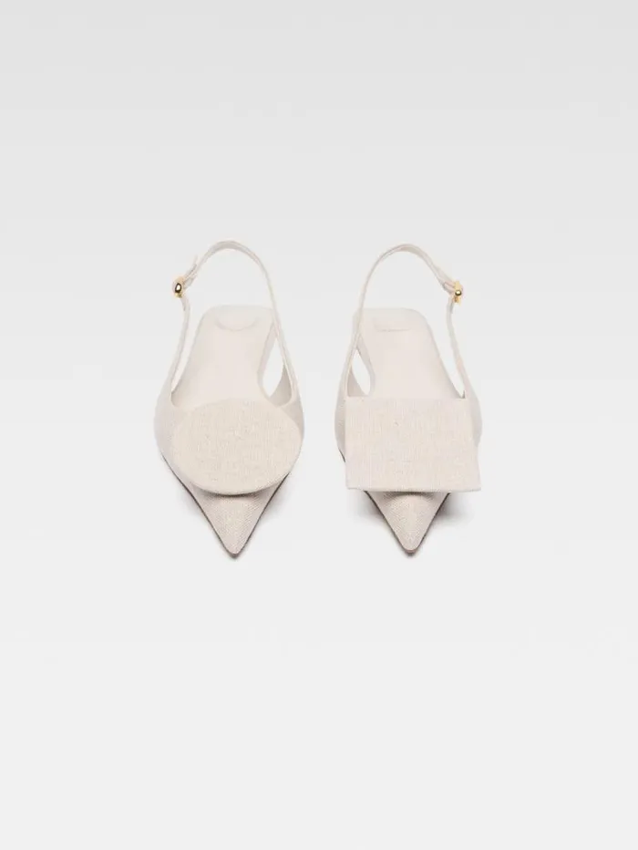 JACQUEMUS The Flat Duelo Slingbacks Light Greige Women Shoes JACQUEMUS The Flat Duelo Slingbacks Light Greige Women Shoes