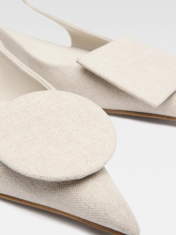 JACQUEMUS The Flat Duelo Slingbacks Light Greige Women Shoes JACQUEMUS The Flat Duelo Slingbacks Light Greige Women Shoes