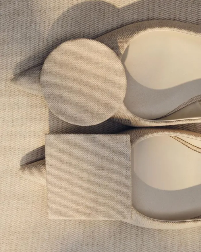 JACQUEMUS The Flat Duelo Slingbacks Light Greige Women Shoes JACQUEMUS The Flat Duelo Slingbacks Light Greige Women Shoes