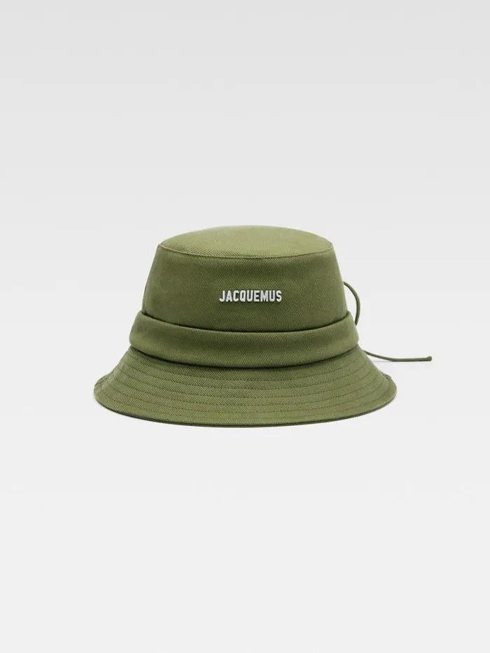 JACQUEMUS The Gadjo Bucket Hat Khaki WomenMen Hats