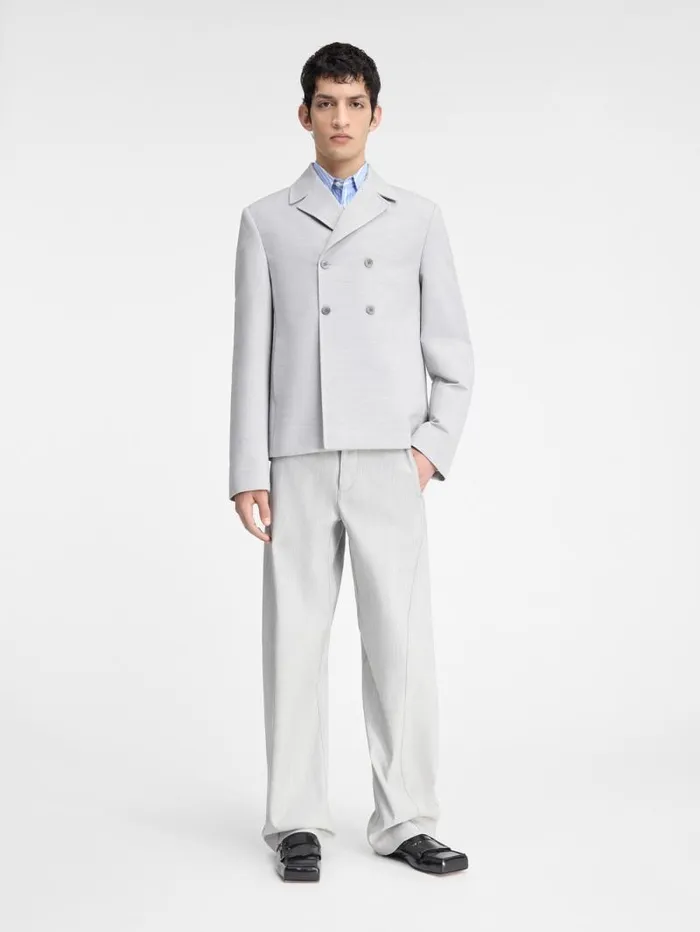 JACQUEMUS The Giacca Jacket Light Grey Men Coats and Jackets
