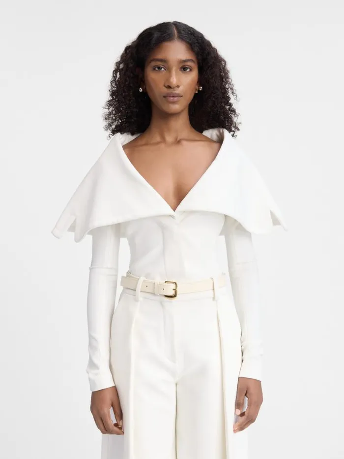 JACQUEMUS The Giacca Jacket White Women Coats and Jackets JACQUEMUS The Giacca Jacket White Women Coats and Jackets