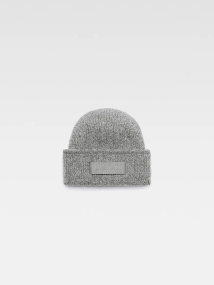 JACQUEMUS The Gros Grain Beanie Dark Grey WomenMen Scarves Beanies and Gloves