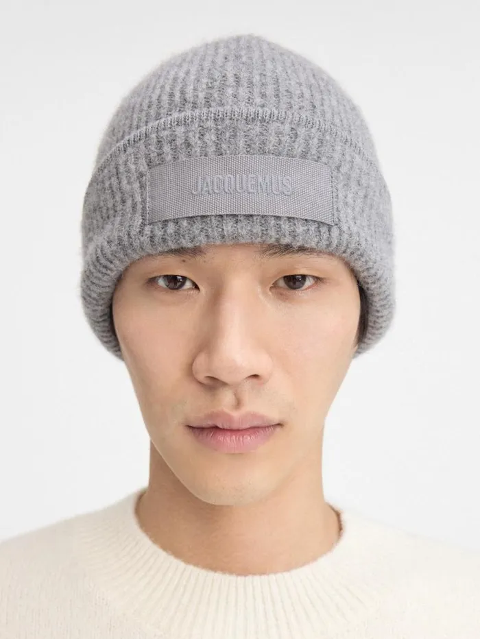 JACQUEMUS The Gros Grain Beanie Dark Grey WomenMen Scarves Beanies and Gloves