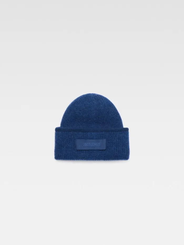 JACQUEMUS The Gros Grain Beanie Navy WomenMen Scarves Beanies and Gloves