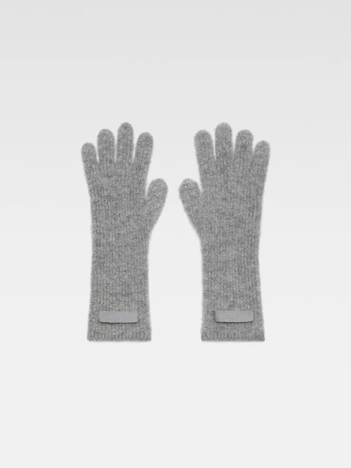 JACQUEMUS The Gros Grain Gloves Dark Grey WomenMen Scarves Beanies and Gloves