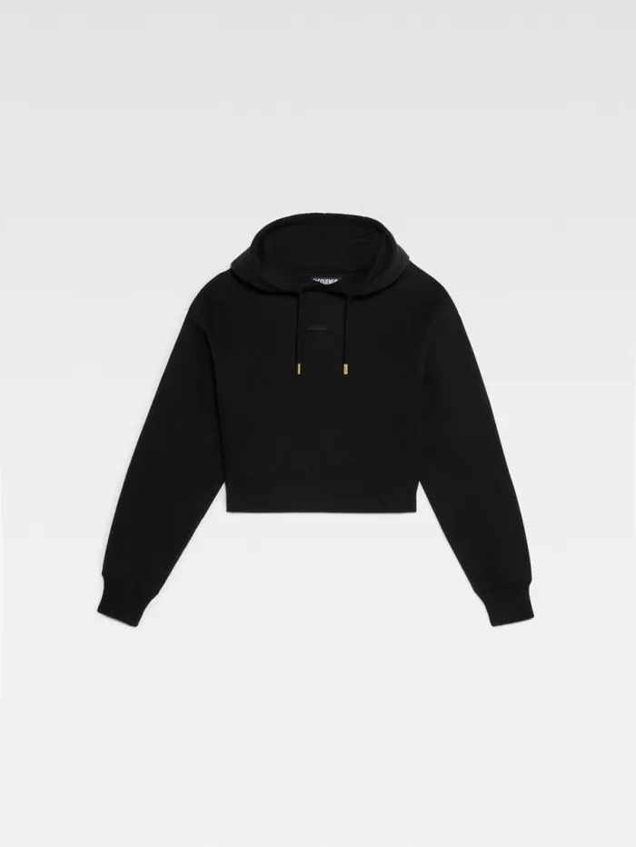 JACQUEMUS The Gros Grain Hoodie Black Women Sweatshirts and Joggings JACQUEMUS The Gros Grain Hoodie Black Women Sweatshirts and Joggings