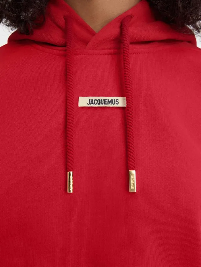JACQUEMUS The Gros Grain Hoodie Dark Red Women Sweatshirts and Joggings