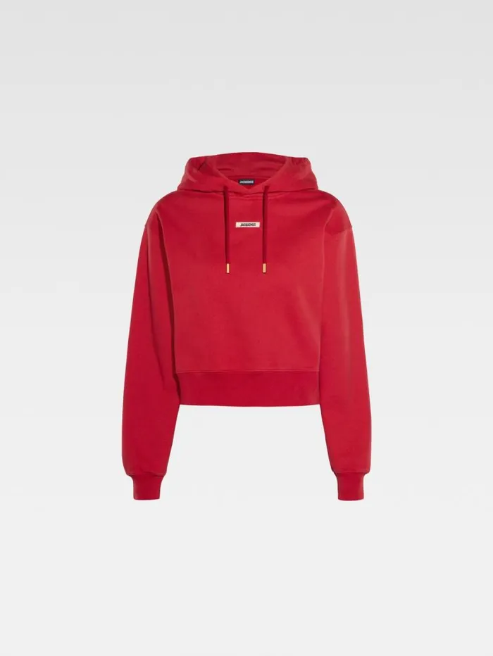 JACQUEMUS The Gros Grain Hoodie Dark Red Women Sweatshirts and Joggings