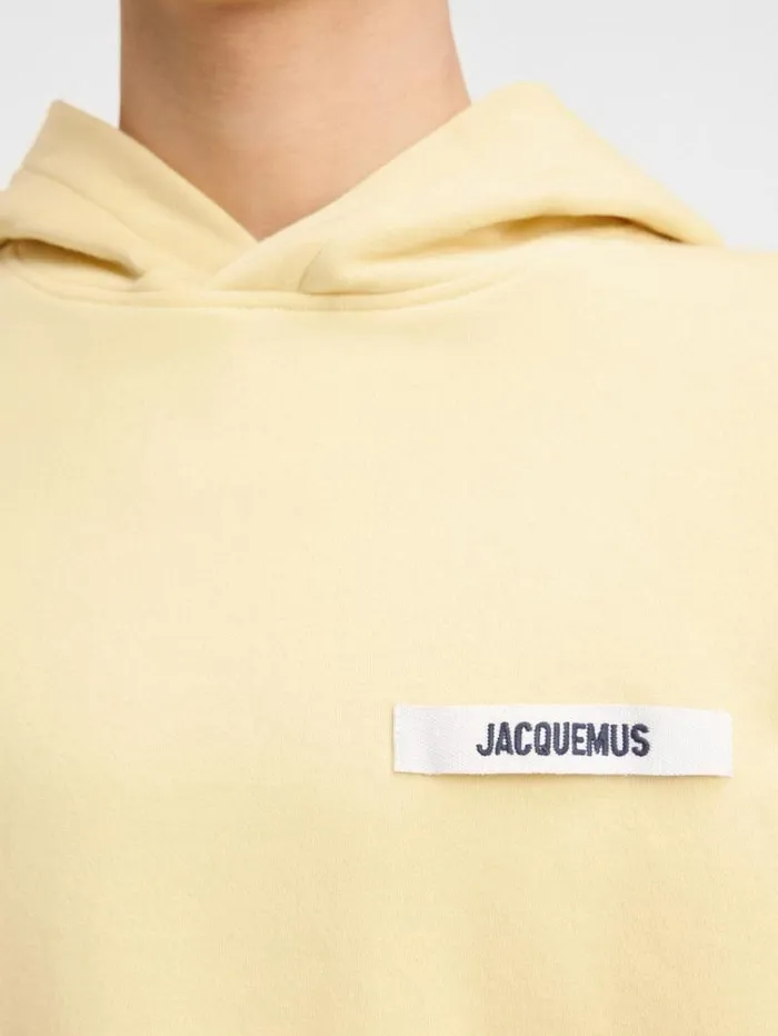 JACQUEMUS The Gros Grain Hoodie Light Yellow WomenMen Sweatshirts and Joggings JACQUEMUS The Gros Grain Hoodie Light Yellow WomenMen Sweatshirts and Joggings