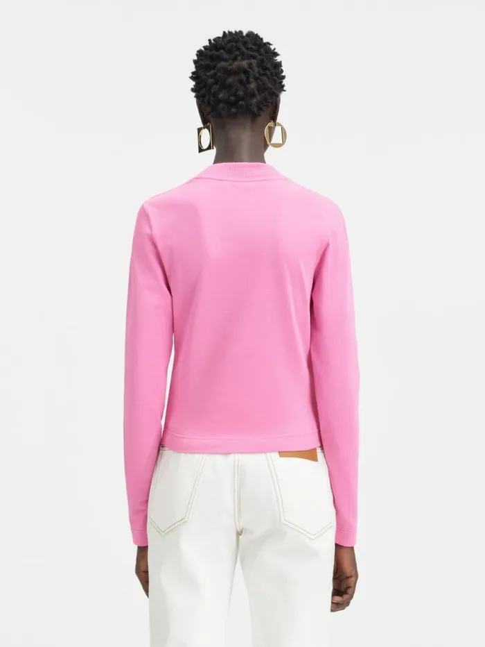 JACQUEMUS The Gros Grain Longsleeve Tshirt Pink Women Tshirts