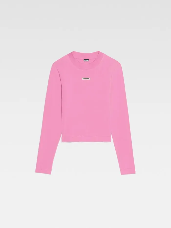 JACQUEMUS The Gros Grain Longsleeve Tshirt Pink Women Tshirts