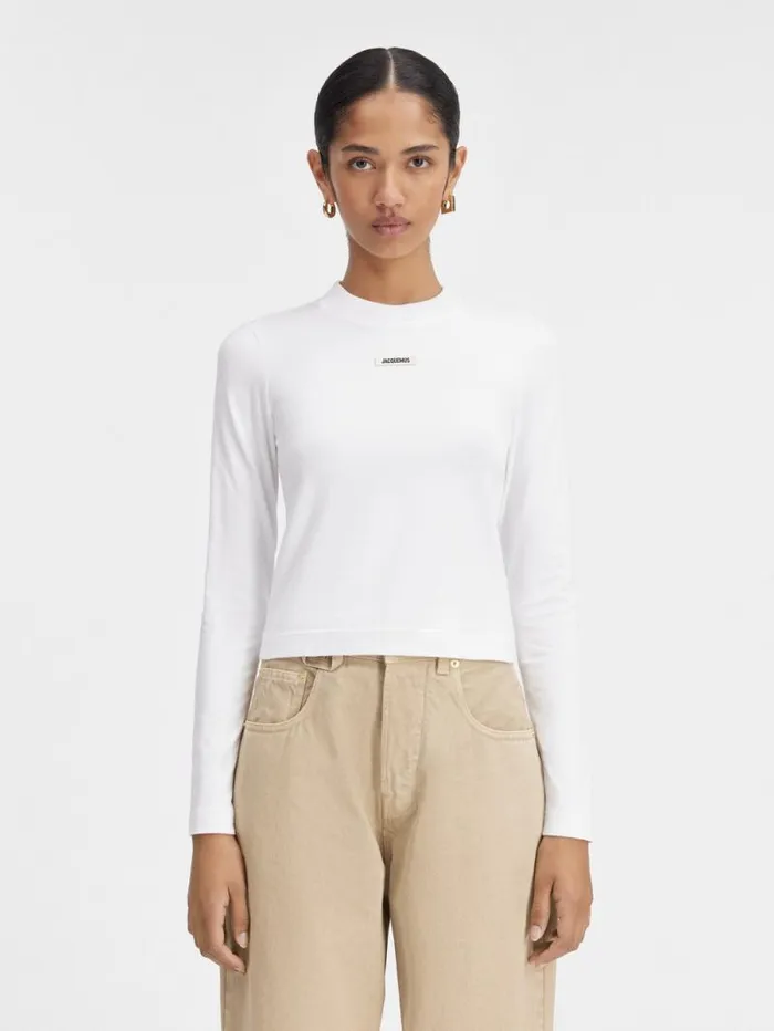 JACQUEMUS The Gros Grain Longsleeve Tshirt White Women Tshirts