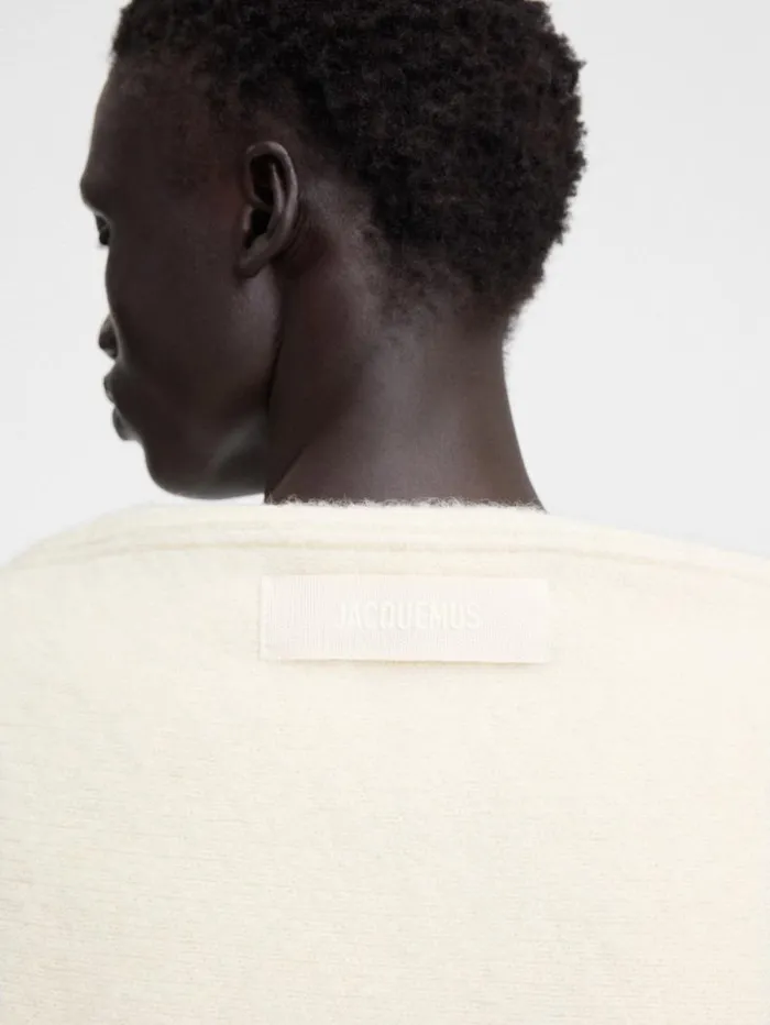 JACQUEMUS The Gros Grain Shawl Offwhite WomenMen Scarves Beanies and Gloves JACQUEMUS The Gros Grain Shawl Offwhite WomenMen Scarves Beanies and Gloves