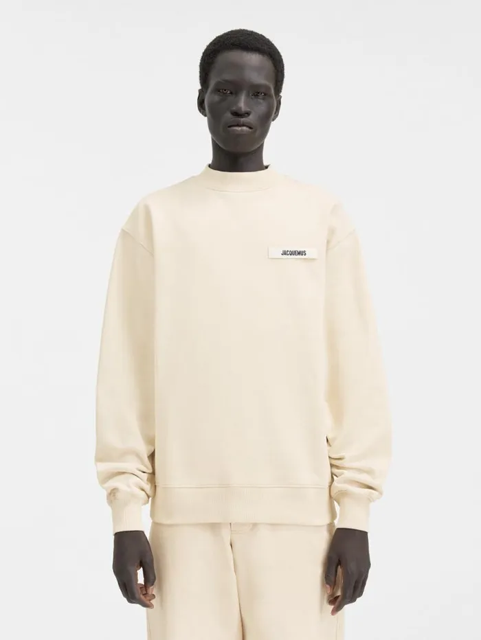 JACQUEMUS The Gros Grain Sweatshirt Beige WomenMen Sweatshirts and Joggings