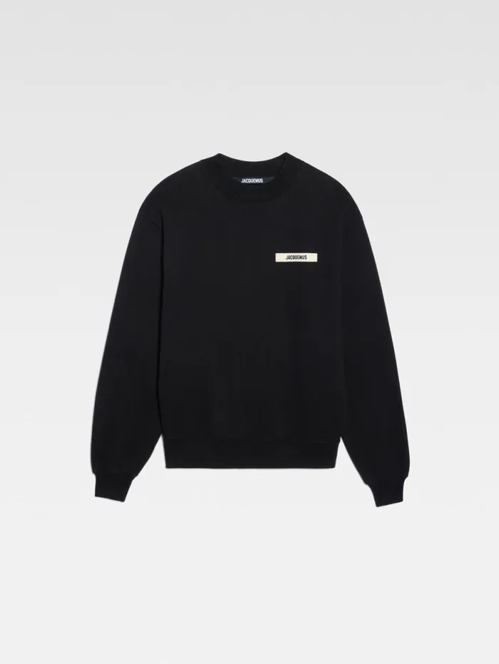 JACQUEMUS The Gros Grain Sweatshirt Black WomenMen Sweatshirts and Joggings JACQUEMUS The Gros Grain Sweatshirt Black WomenMen Sweatshirts and Joggings