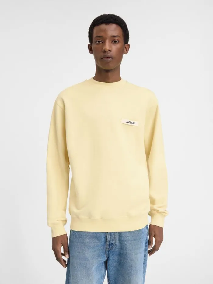 JACQUEMUS The Gros Grain Sweatshirt Light Yellow WomenMen Sweatshirts and Joggings