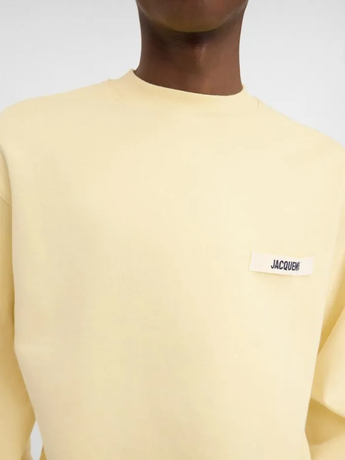 JACQUEMUS The Gros Grain Sweatshirt Light Yellow WomenMen Sweatshirts and Joggings JACQUEMUS The Gros Grain Sweatshirt Light Yellow WomenMen Sweatshirts and Joggings