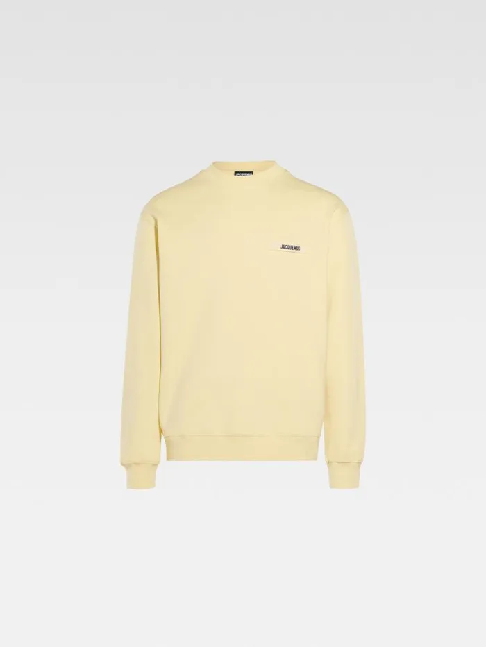 JACQUEMUS The Gros Grain Sweatshirt Light Yellow WomenMen Sweatshirts and Joggings JACQUEMUS The Gros Grain Sweatshirt Light Yellow WomenMen Sweatshirts and Joggings