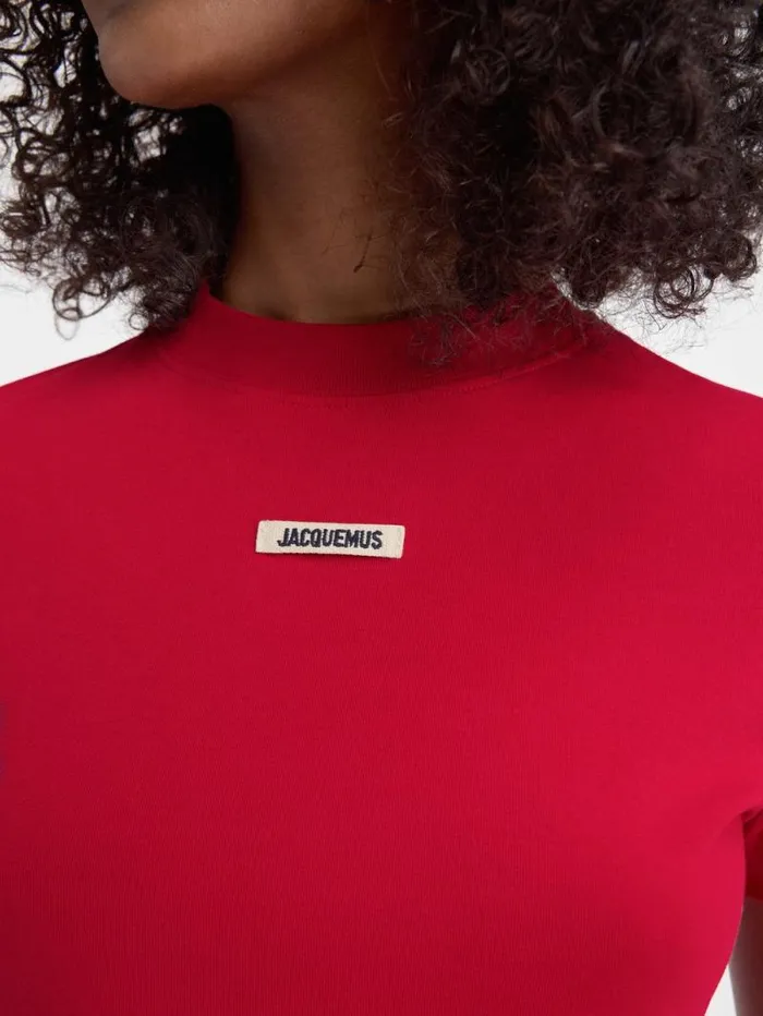 JACQUEMUS The Gros Grain Tshirt Dark Red Women Tshirts