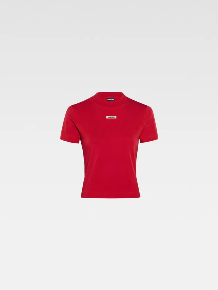 JACQUEMUS The Gros Grain Tshirt Dark Red Women Tshirts