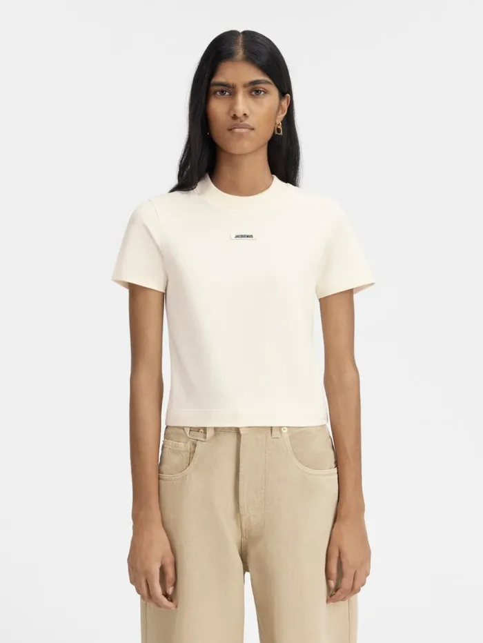 JACQUEMUS The Gros Grain Tshirt Light Beige Women Tshirts
