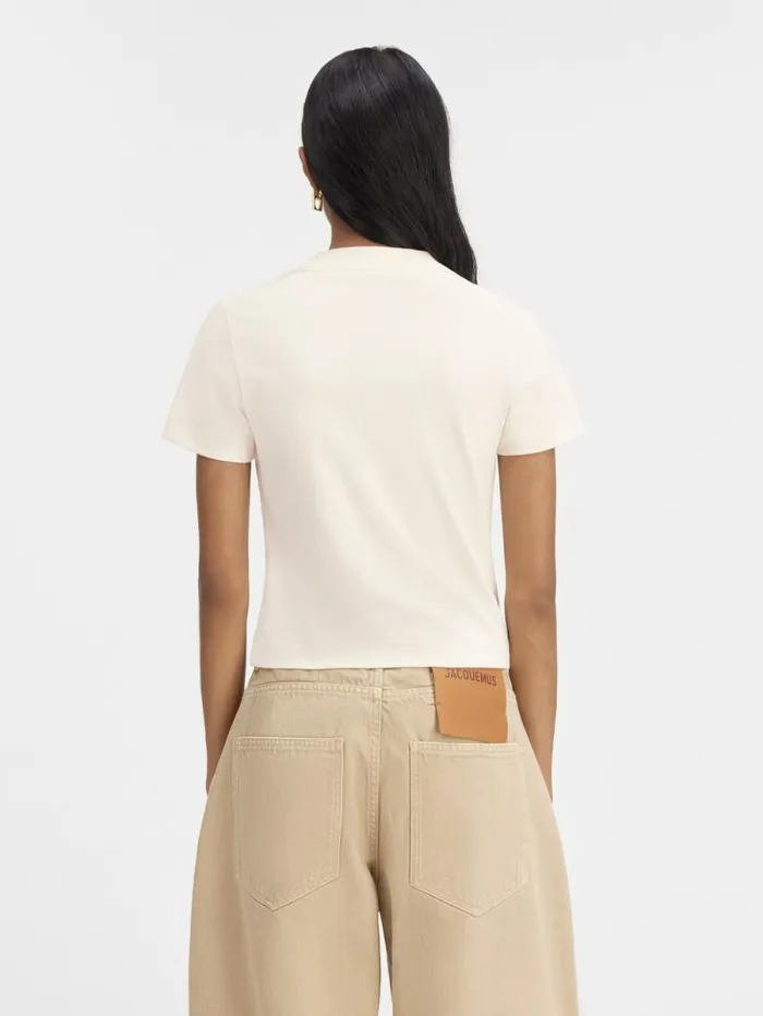JACQUEMUS The Gros Grain Tshirt Light Beige Women Tshirts