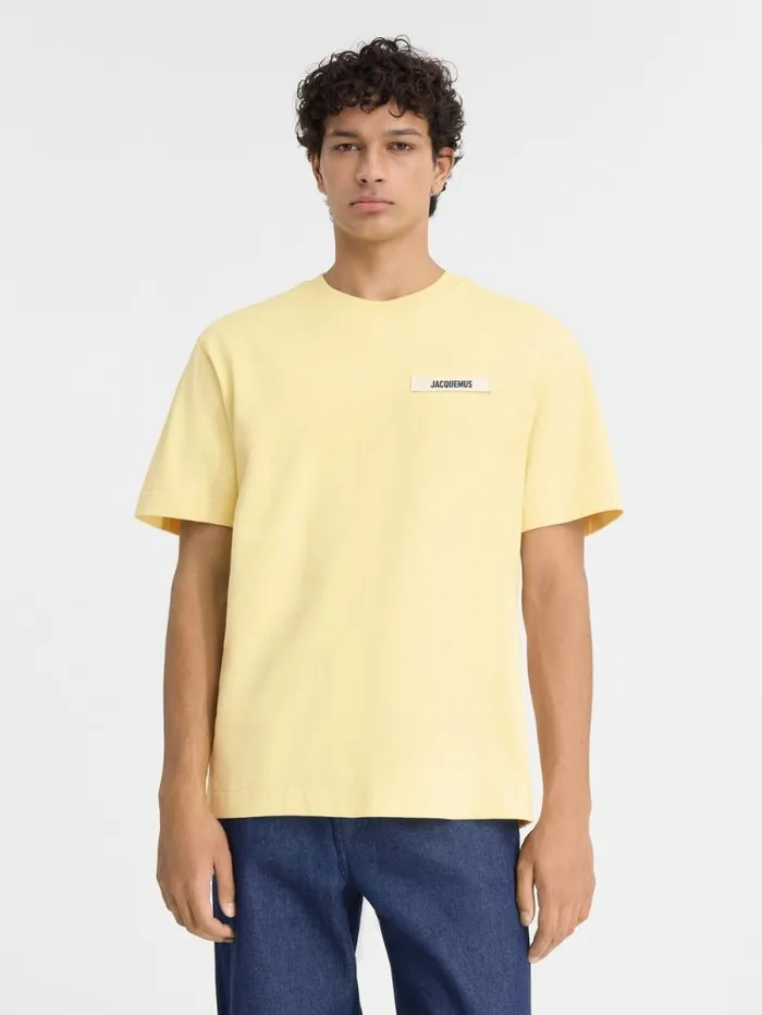 JACQUEMUS The Gros Grain Tshirt Light Yellow WomenMen Tshirts