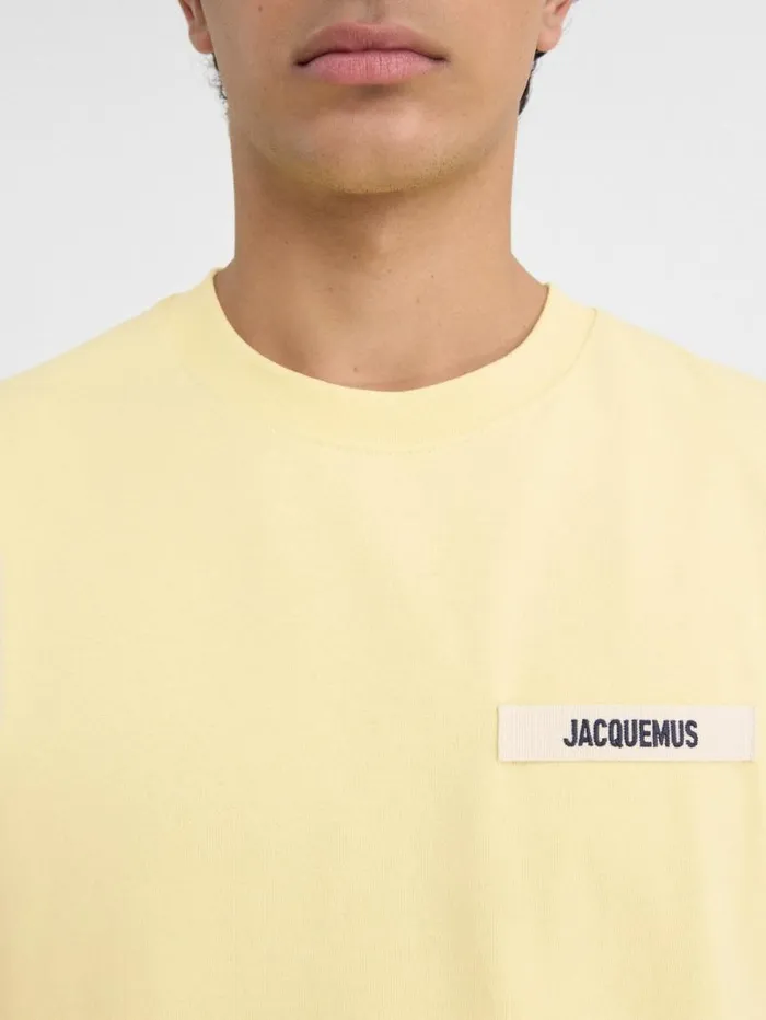 JACQUEMUS The Gros Grain Tshirt Light Yellow WomenMen Tshirts