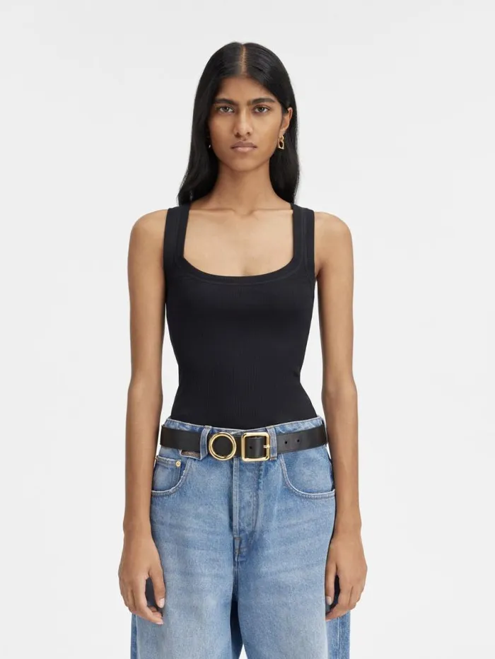 JACQUEMUS The Gros Grain Tank Top Black Women Tops and Shirts