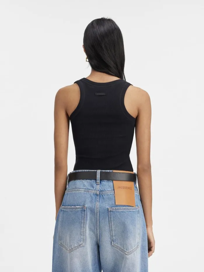 JACQUEMUS The Gros Grain Tank Top Black Women Tops and Shirts JACQUEMUS The Gros Grain Tank Top Black Women Tops and Shirts
