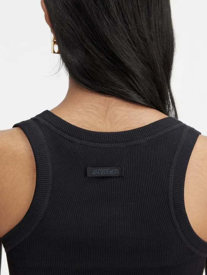 JACQUEMUS The Gros Grain Tank Top Black Women Tops and Shirts JACQUEMUS The Gros Grain Tank Top Black Women Tops and Shirts