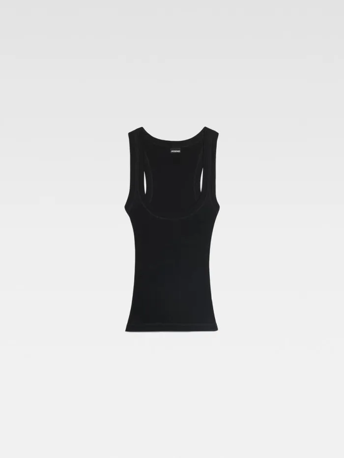 JACQUEMUS The Gros Grain Tank Top Black Women Tops and Shirts JACQUEMUS The Gros Grain Tank Top Black Women Tops and Shirts