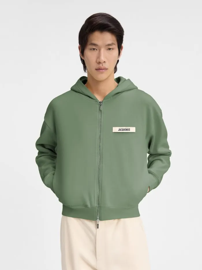 JACQUEMUS The Gros Grain Zipped Hoodie Light Green WomenMen Sweatshirts and Joggings