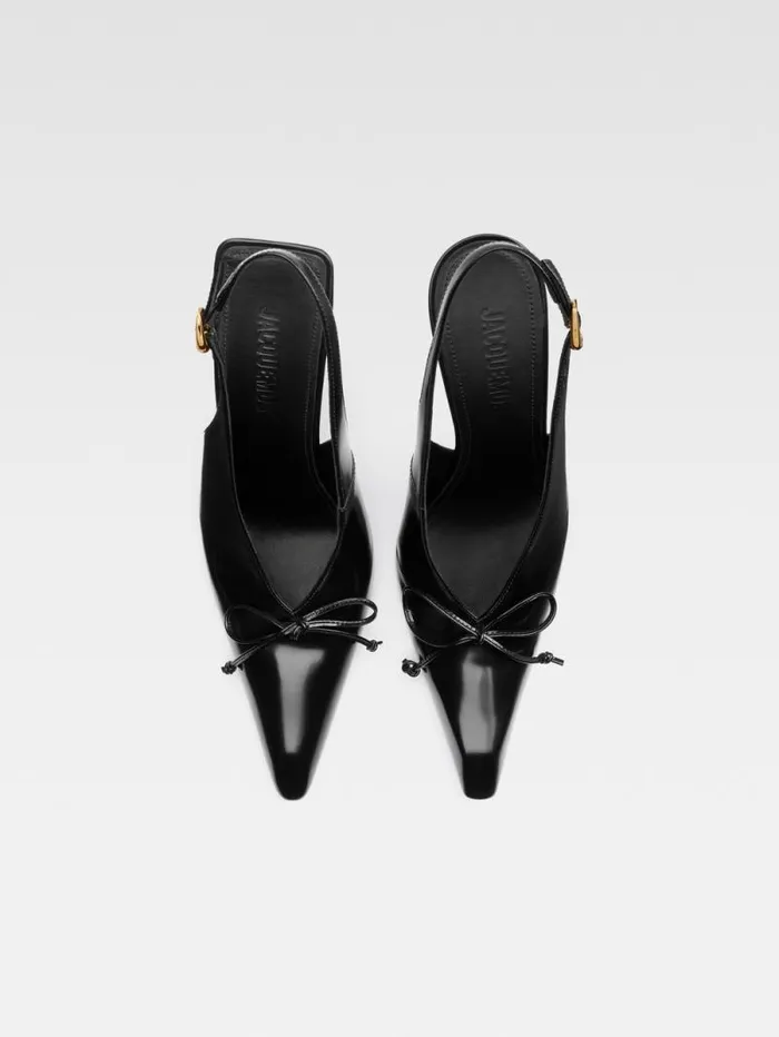 JACQUEMUS The High Cubisto Slingbacks Black Women Shoes JACQUEMUS The High Cubisto Slingbacks Black Women Shoes