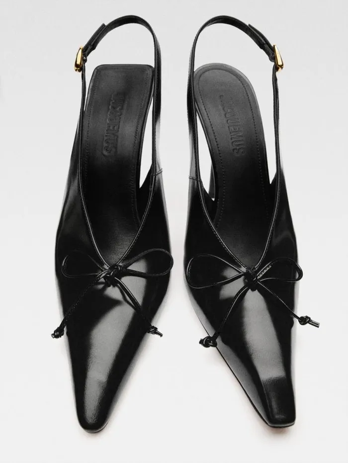 JACQUEMUS The High Cubisto Slingbacks Black Women Shoes JACQUEMUS The High Cubisto Slingbacks Black Women Shoes