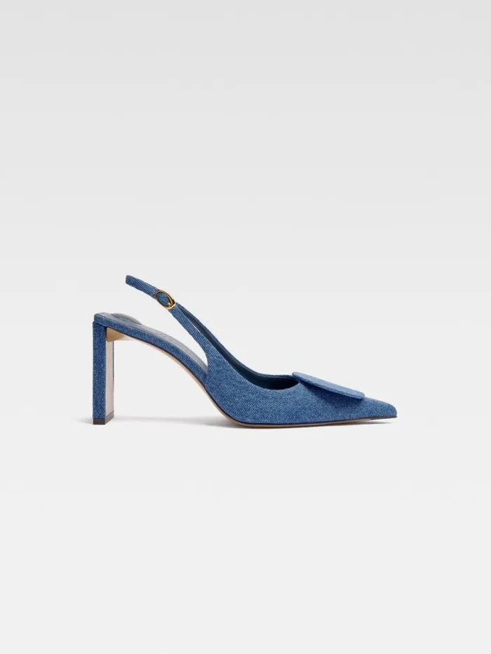 JACQUEMUS The High Duelo Slingbacks Blue Women Shoes