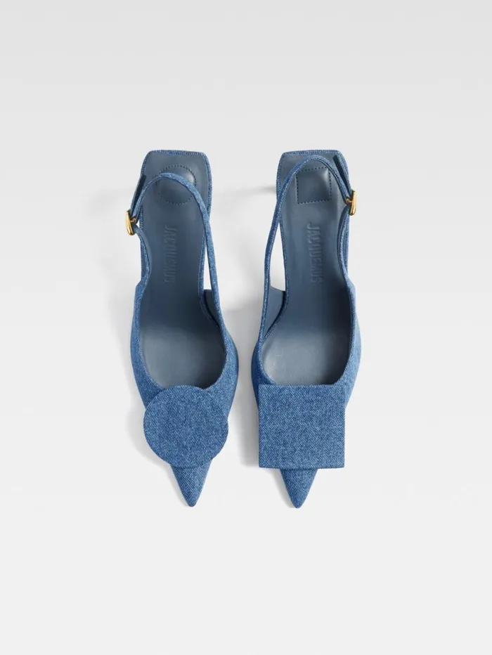 JACQUEMUS The High Duelo Slingbacks Blue Women Shoes