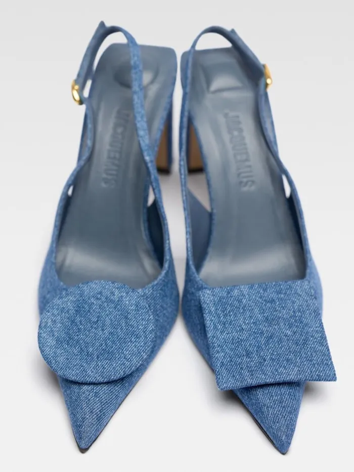 JACQUEMUS The High Duelo Slingbacks Blue Women Shoes
