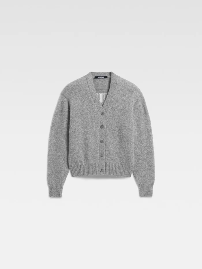 JACQUEMUS The Jacquemus Cardigan Grey Women Knits JACQUEMUS The Jacquemus Cardigan Grey Women Knits