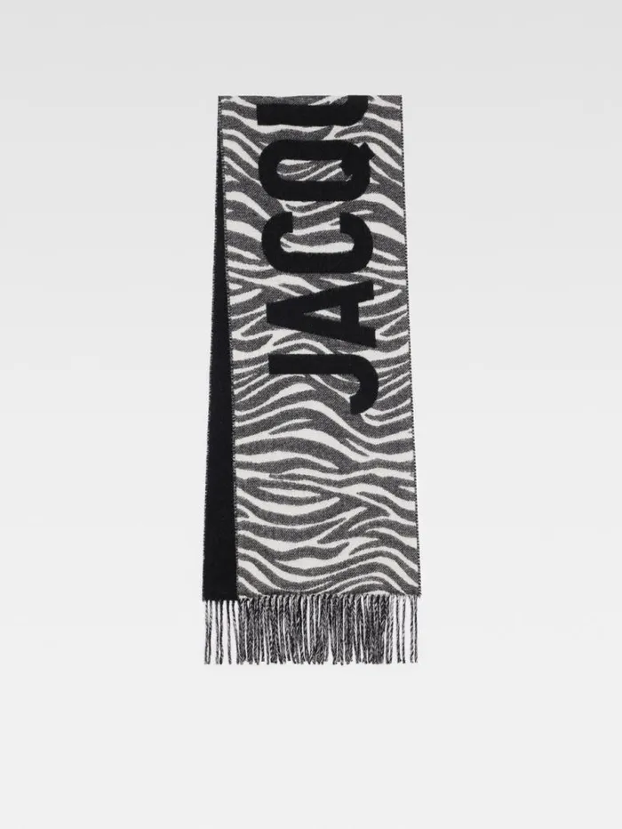JACQUEMUS The Jacquemus Scarf Black and White Zebra WomenMen Scarves Beanies and Gloves