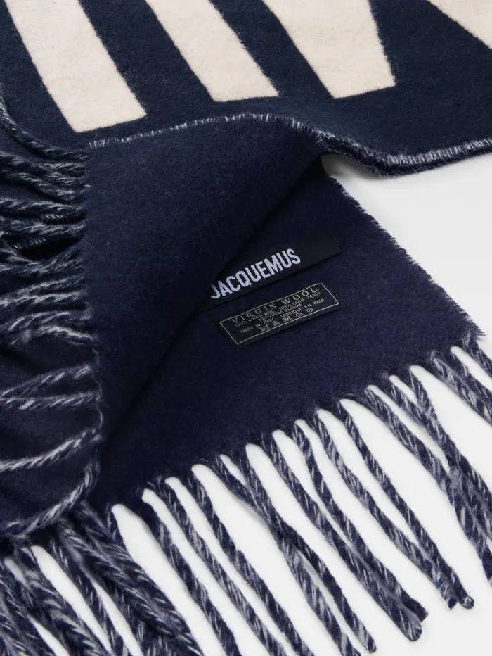 JACQUEMUS The Jacquemus Scarf Navy WomenMen Scarves Beanies and Gloves JACQUEMUS The Jacquemus Scarf Navy WomenMen Scarves Beanies and Gloves