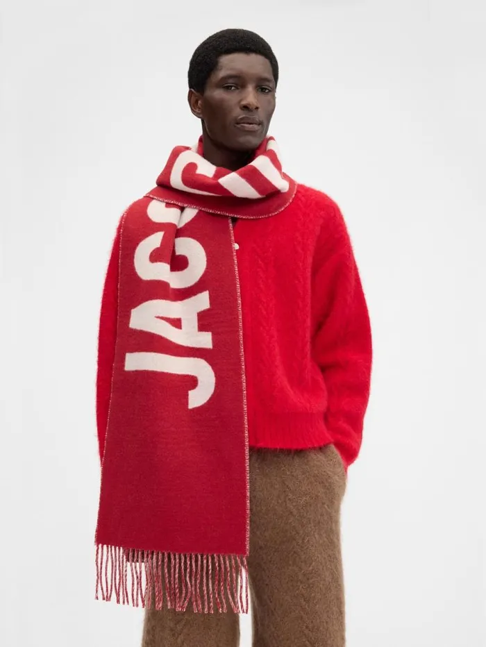 JACQUEMUS The Jacquemus Scarf Red WomenMen Scarves Beanies and Gloves