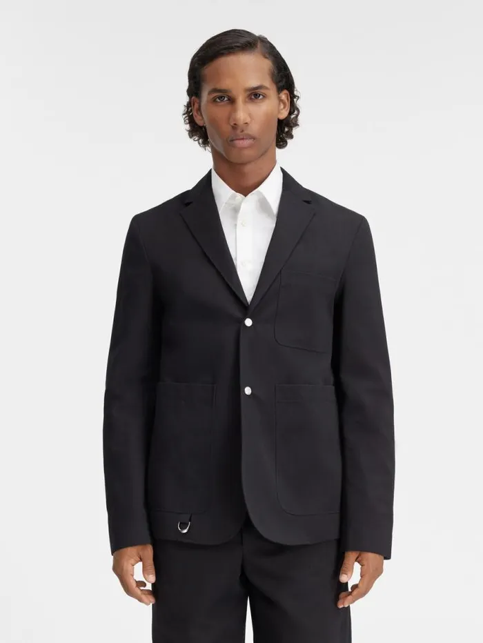 JACQUEMUS The Jean Jacket Black Men Coats and Jackets