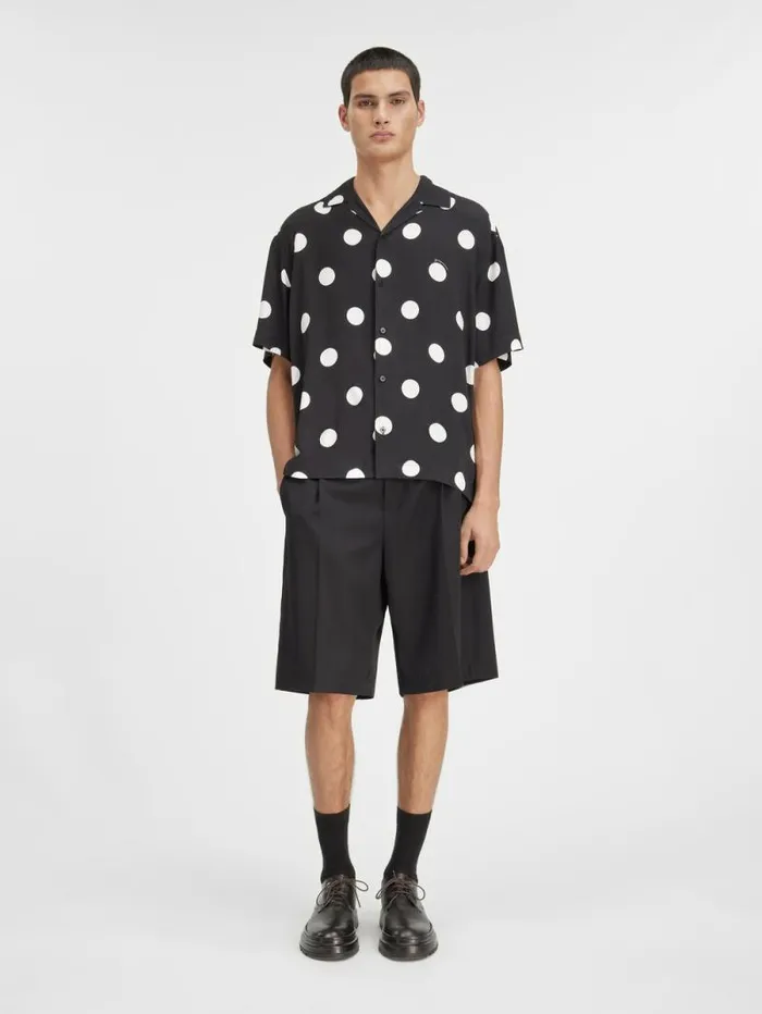 JACQUEMUS The Jean Shirt Print Dots Black and White Men Shirts
