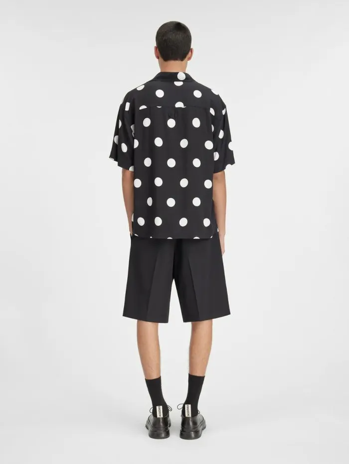 JACQUEMUS The Jean Shirt Print Dots Black and White Men Shirts